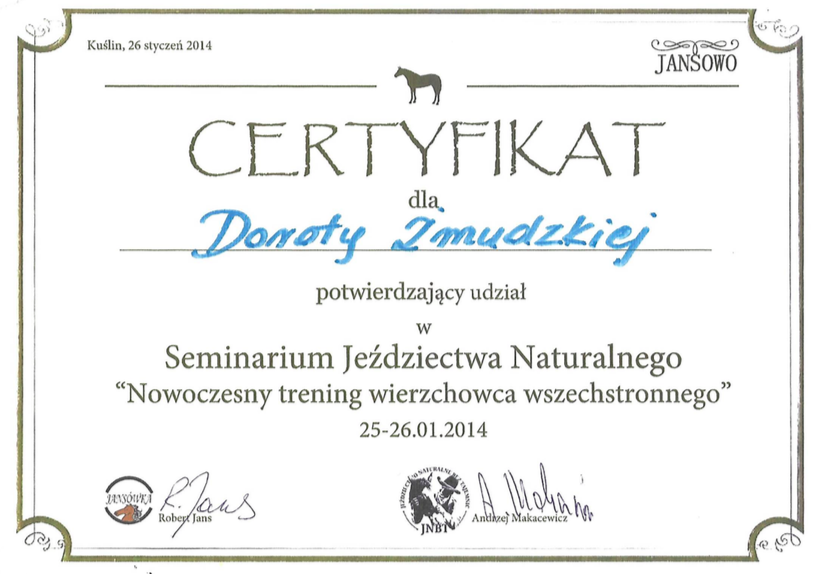 certyfikat szkolenia dla psów